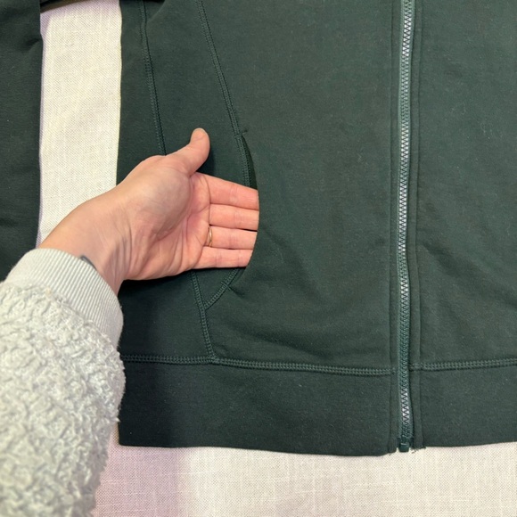 Lole Women’s Small Dark Green Zip Up Hooded Sweatshirt Forest Hoody Comfy Spring - Picture 2 of 11